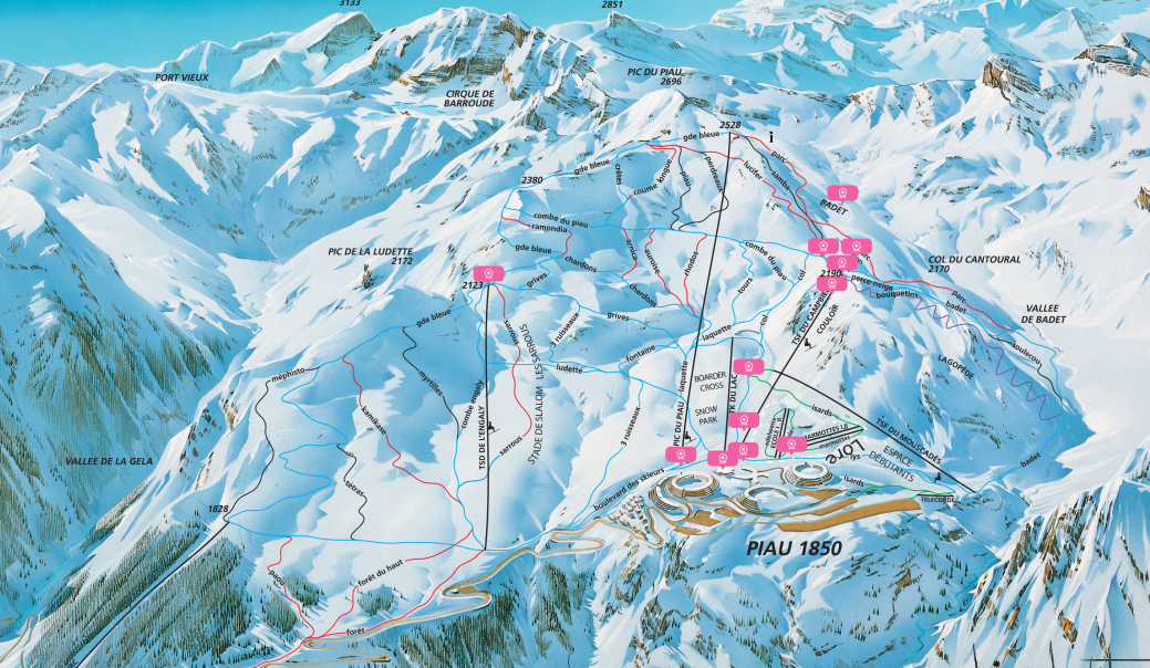 image de la carte des webcams de la station de ski Piau-Engaly